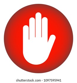 NO ENTRY sign. NO TOUCHING sign. STOP HAND gesture. Vector icon.