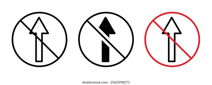 No entry sign vector in black and red colors