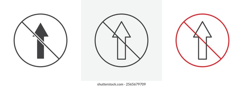 No entry sign vector in black and colored versions