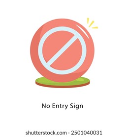 No Entry Sign Vector Flat Icon Design illustration Symbol on White background EPS 10 File