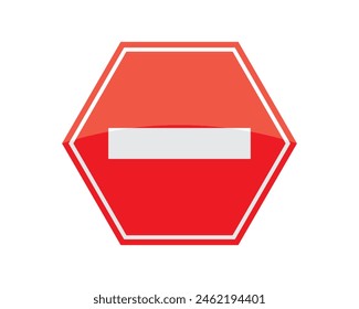 No hay Ilustración vectorial de señal de entrada. Carretera, tráfico, seguridad, rojo, advertencia, seguridad, entrada, calle, señal de tráfico, peligro, prohibido, permitido, carretera. Se puede utilizar para infografía, Anuncio, póster, Diseño web.