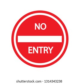 No Entry Sign vector on white background. symbols illustration with text.