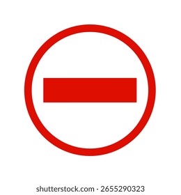 no entry sign vector on white background
