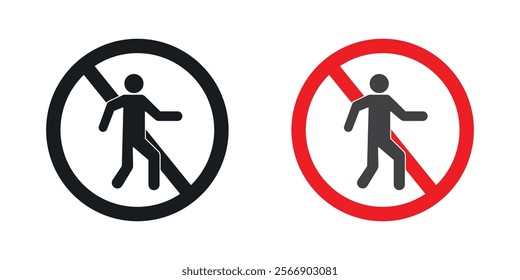 No entry signs set in black and colored