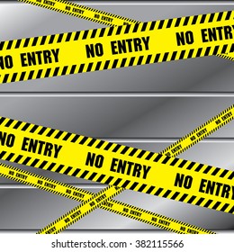 No entry sing with aluminium metal background. Vector metal abstract background.
