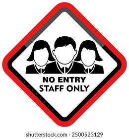 No Entry, Staff Only, sticker and sign vector