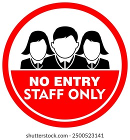 No Entry, Staff Only, sticker and sign vector