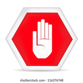 No entry stop hand sign