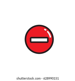 No entry and stop sign iconNo entry and stop sign icon