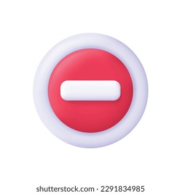 No Entry Stop traffic sign,traffic regulatory warning stop symbol. Warning signage octagon. 3d vector icon. Cartoon minimal style.