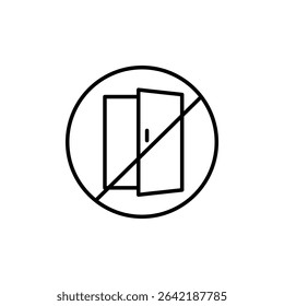 No Entry Symbol Featuring A Door With Line In A Circular Shape