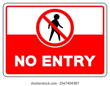 No Entry Symbol Sign, Vector Illustration, Isolate On White Background Label.EPS10