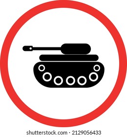 No hay entrada para la señal de la carretera de tanques