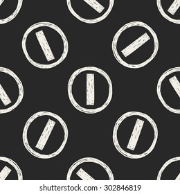 No Entry Traffic doodle seamless pattern background