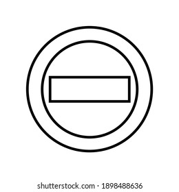 No entry traffic road sign line icon