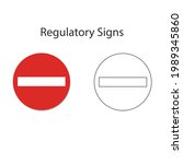 No entry traffic sign 2 style, Vector illustration and hand drawing on white background.