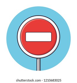 No entry traffic sign icon