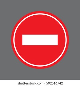     No entry traffic sign icon. Isolated vector on white backgro