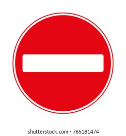 No Entry Traffic Sign, isolated on the white, vector