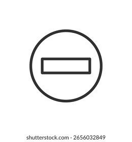 No entry traffic sign, linear icon. Restriction, denial, or warning. Line with editable stroke.