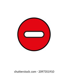 No entry traffic sign. Red circle. Wrong way. Attention element. Information concept. Vector illustration. Stock image. 