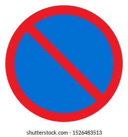 No entry traffic sign vector illustration -Blue red Circle road symbol.