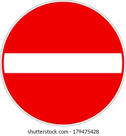 No Entry Traffic Sign Vector Eps10