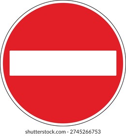 No Entry Traffic Sign Vector; UK Road Sign 616 Red Prohibitory Vector
