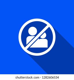 No entry for unauthorised people icon with shadow , sign design