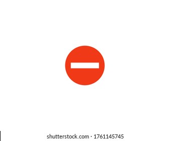 No Entry Vector Flat Icon. Isolated No Entry Road Sign Emoji Illustration Symbol