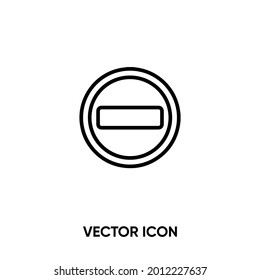 No entry vector icon. Modern, simple flat vector illustration for website or mobile app.Stop symbol, logo illustration. Pixel perfect vector graphics	