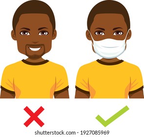 Ninguna entrada sin máscara facial y usar una máscara personaje masculino negro