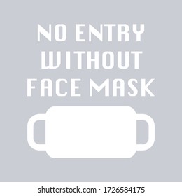 NO ENTRY WITHOUT MASK illustrator.