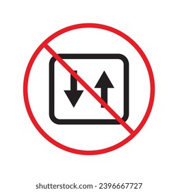 No envelope icon. Forbidden mailing icon. No email vector sign. Prohibited mailing vector icon. Warning, caution, attention, restriction flat sign design. No letter UX UI