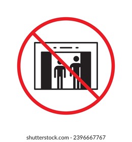 Ningún icono de sobre. Icono de correo prohibido. No hay señal de vector de correo electrónico. Icono de vector de correo prohibido. Advertencia, precaución, atención, restricción de diseño plano de señalización. Sin letra UI de UX