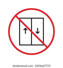 Kein Umschlagsymbol. Verbotenes Mailing-Icon. Kein E-Mail-Vektorzeichen. Verbotenes Mailing, Vektorsymbol. Warnung, Vorsicht, Aufmerksamkeit, Sperrflachdesign. Kein Buchstabe UX UI