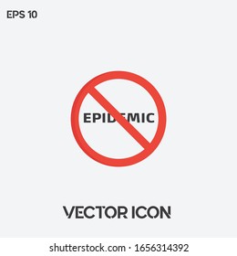 "No Epidemic" vector icon illustration. Ui/Ux. Premium quality.