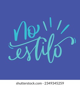 Sin estilo. Con estilo en portugués brasileño. Letras de mano moderna. vector.