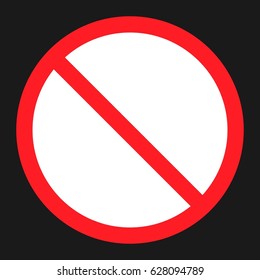 no etntry flat icon, Traffic and road sign, vector graphics, a solid pattern on a black background, eps 10.