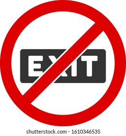 No evacuation vector icon. Flat No evacuation symbol is isolated on a white background.