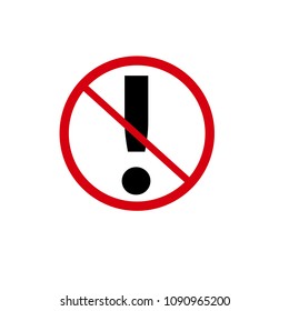 No exclamation mark icon and .vector illustration