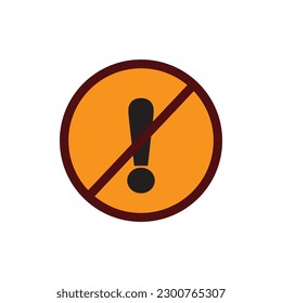 No Exclamation mark sine. caution message concept vector illustration background.