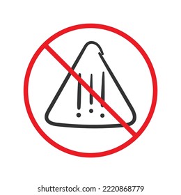 No exclamation point icon. Forbidden exclamation point icon. No exclamation point vector sign. Prohibited calling vector icon. Warning, caution, attention, restriction flat sign design.