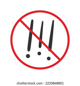 No exclamation point icon. Forbidden exclamation point icon. No exclamation point vector sign. Prohibited calling vector icon. Warning, caution, attention, restriction flat sign design.