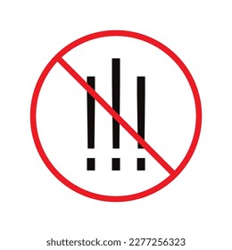 No exclamation point vector icon. Forbidden exclamation point icon. No exclamation point flat sign design. Prohibited calling vector icon. Warning, caution, attention, restriction symbol pictogram