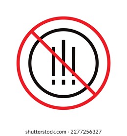 No exclamation point vector icon. Forbidden exclamation point icon. No exclamation point flat sign design. Prohibited calling vector icon. Warning, caution, attention, restriction symbol pictogram