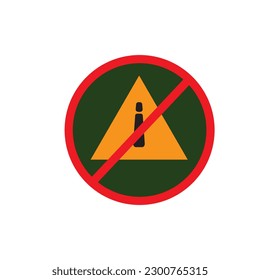 No Exclamation sign mark . caution message concept vector illustration background.