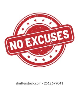 No excuses round stamp icon grunge distressed style