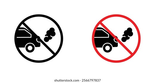 No exhaust gases sign vector pack for apps and web UI designs