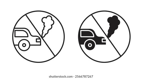 No exhaust gases signs vector illustration pack